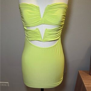 PLT Strapless Lime Green Dress
